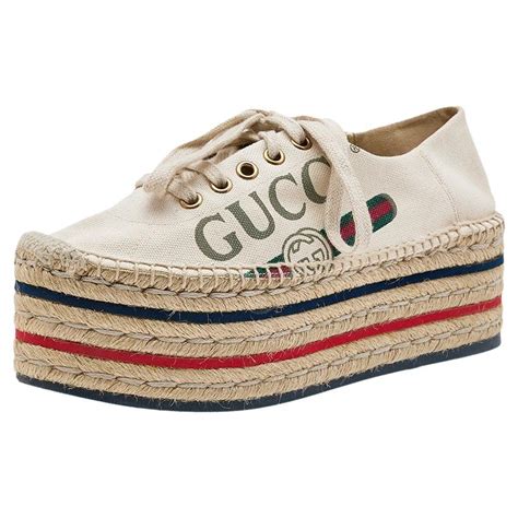 gucci espadrilles cream|gucci espadrilles for sale.